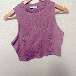 Iris Mauve Cable Knit Crop Top